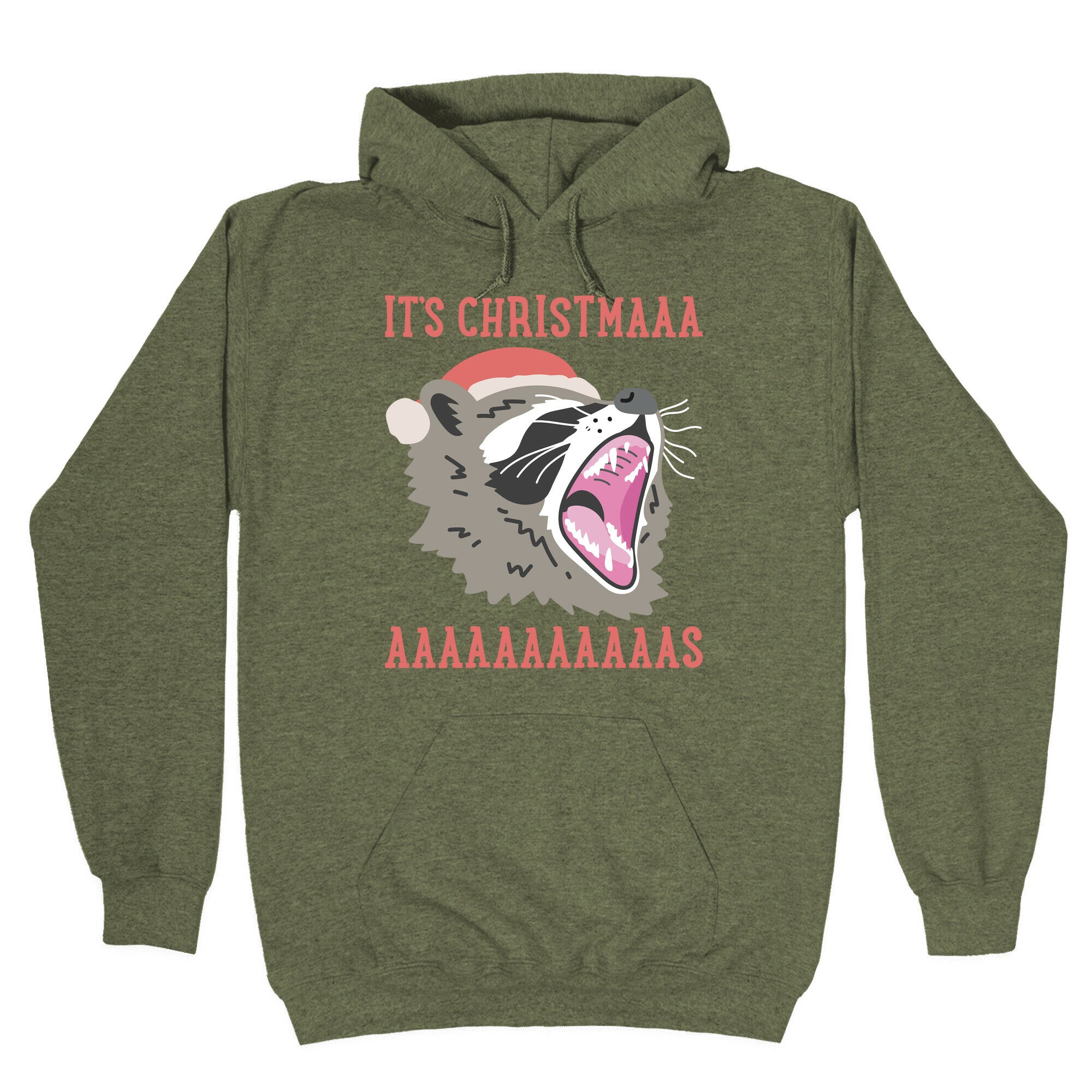 It's Christmas Screaming Raccoon Hoodie